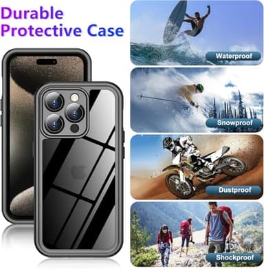 2025 New Designed for iPhone 15 Pro Max Case Waterproof, [Built-in Screen Protector & Glass Camera Protector][Full Body Shockproof][IP68 Underwater][Dropproof] Phone Case for iPhone 15 Pro Max 6.7" - Image 6