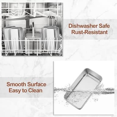 LIANYU 8 Pack 9x5 Inch Loaf Pans for Bread Baking, Stainless Steel Baking Bread Pans, Small Loaf Tins for Homemade Brownies and Pound Cakes, Dishwasher Safe - Image 5