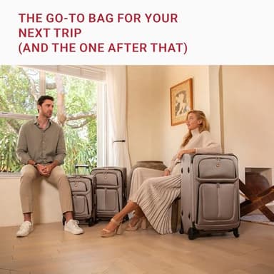 SwissGear Sion Softside Expandable Luggage, Merlot, 3-Piece Set (21/25/29) - Image 2