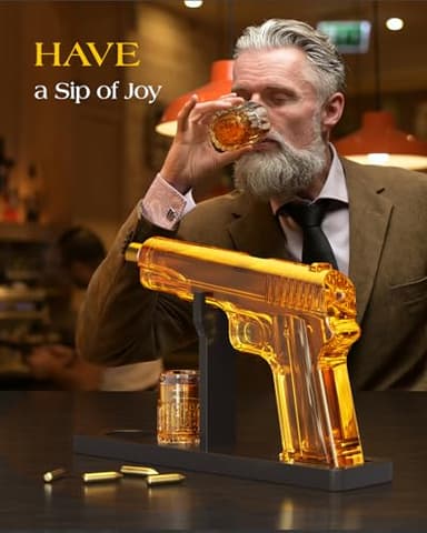 Gifts for Men Dad, Whiskey Decanter Set with 2 Glasses, Unique Gift for fathers day, Husband, Boyfriend, Brother, Anniversary Memorial Day Birthday Gift Ideas, Cool Drinking Accessories for Home Bar - Image 6