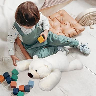 Niuniu Daddy 20" | 3.3 Pound Polar Bear Weighted Stuffed Animals, Large White Bear Plush Toy Pillow with Fluffy Fur for Kids Adults Teens Cute Stuffy Animal for Valentine Christmas Birthday Gift - Image 2