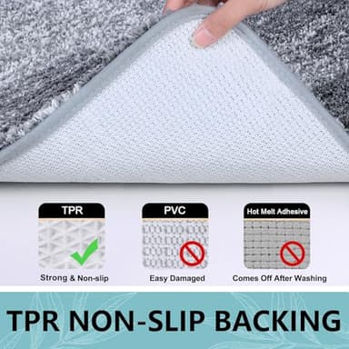 Arotive Microfiber Bathroom Rugs, Shaggy Soft and Absorbent Bath Rug, Non-Slip, Thick Plush Machine Washable Dry Bath Mats for Bathroom, Tub and Shower, 47x24, Grey - Image 5
