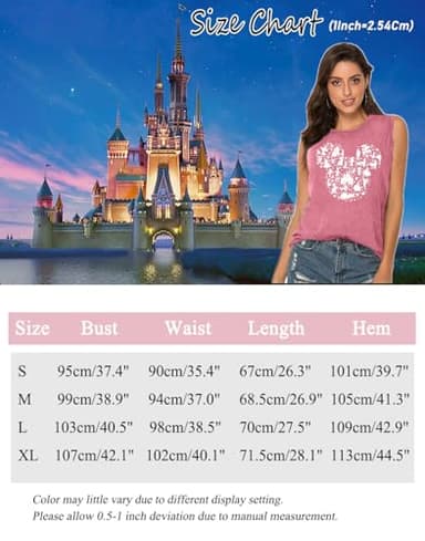 Magic Castle Tank Top Women Magic Kingdom Castle Shirt Girls Trip Graphic Tees Vacation Birthday Sleeveless Tops-S (Red) - Image 6