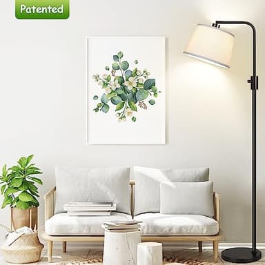 【Upgraded】 Dimmable Floor Lamp, 1000 Lumens LED Edison Bulb Included, Arc Floor Lamps for Living Room Modern Standing Lamp with Linen Shade, Tall Lamp for Bedroom Office Dining Room- Black - Image 7