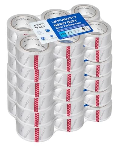 FugaCity Clear Packing Tape Refills (36 Rolls),Heavy Duty Packaging Tape for Moving Sealing, Moving Supplies,2.7 Mil Thick, 1.88 in Wide,65 Yards Per Roll,Total 2340 Yards - Image 1