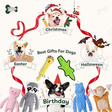 SHARLOVY No Stuffing Dog Toys Crinkle Squeaky, Long Lasting Chews for Aggressive, Durable Plush Dog Puppy Chew Toys for Teething, with 6 Tough Layers for Small Medium Large Breed - Image 6