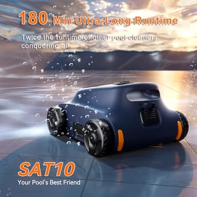Cordless Pool Vacuum for Above Ground Pool, Robotic Pool Cleaner for Floor Cleaning, 130 Min Runtime, Powerful Suction, Self-Parking, Above Ground Pool Vacuum for Inground Pools up to 1291 Sq.ft - Image 2