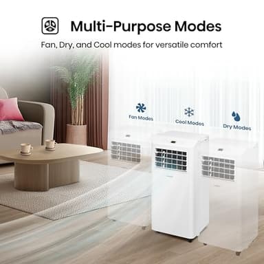 Mora Mora by Hisense 6,000 BTU (DOE), 8,800 BTU (ASHRAE), Portable Air Conditioner, 3 Operating Modes (Cool, Dry, Fan), Cools up to 250 SF, Remote Control and Window Vent Installation Kit Included - Image 4
