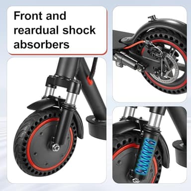 Adults Electric Scooter ，8.5"/10" Tires, 19/22Mph, 350W/500W Motor, 21-28 Miles Range, Folding E-Scooter with Dual Suspension and Braking System with App Control (W4Pro-10.4Ah-22Miles) - Image 2