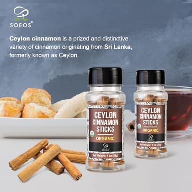 Soeos Ceylon Cinnamon Sticks 1 oz (28g) Pack of 2, Organic Cinnamon Sticks, Real Cinnamon farmed in Sri Lanka, Non-GMO, Cinnamon for Coffee, Baking, Cooking and Beverages - Image 4