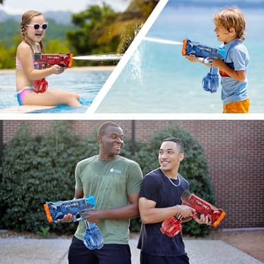 Funwee 2 Pack Electric Water Guns, Full Automatic Electric Squirt Gun High Capacity 500+ Water Blasts, Long Range Water Pistol Blaster Soaker, Summer Outdoor Pool Auto Water Toy for Adult Kid - Image 6