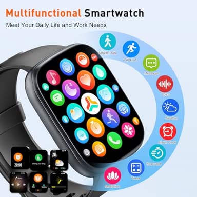 Smart Watch, 1.95" Smartwatch for Men Women(Answer/Make Call), 2025 Fitness Watch with 110+ Sports Modes/Heart Rate/Pedometer/Sleep Monitor, IP68 Waterproof Fitness Activity Tracker for Android iOS - Image 6