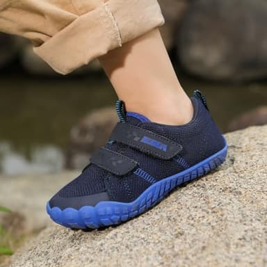 KUBUA Kids Sneakers Toddler Boys Girls Barefoot Shoes Naturally Minimalist Zero Drop Walking Shoes for Outdoor Sports Tennis Running Training Athletic A Blue 7 Toddler - Image 6
