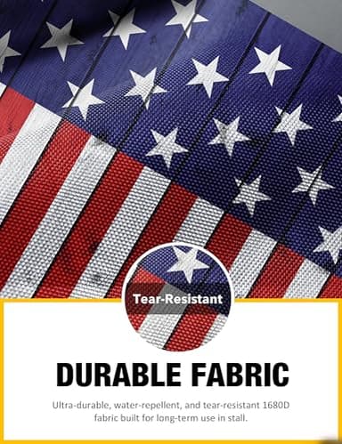 Harrison Howard Horse Stall Guard with Adjustable Straps and Sturdy Spring Hooks Included Aisle Guard Stall Guard for Horses,US Flag - Image 3