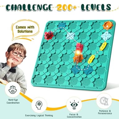 STEM Logic Road Builder Toys: Board Games Toys for 5 Year Old Kids Montessori Brain Teaser Puzzles Educational Learning Activities Toy for Kid Ages 3 4 6-8 12 Boys Girls Gifts (Blue, 50PCS) - Image 7