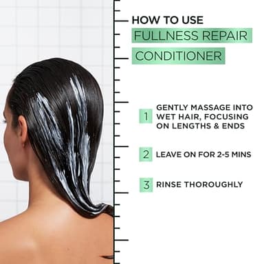 Garnier Fructis Hair Filler Fullness Repair Conditioner, Volumizing Conditioner with Polypeptides and Hair Repair Complex for Thin, Weak Split Ends, 10.1 Fl Oz - Image 9