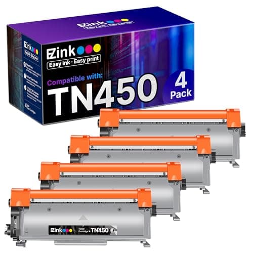 E-Z Ink Compatible Toner Cartridge Replacement for Brother TN450 TN420 TN-450 TN-420 Compatible with HL-2270DW HL-2280DW HL-2230 HL-2240 MFC-7360N MFC-7860DW DCP-7065DN Intellifax 2840(4 Pack, Black) - Image 1