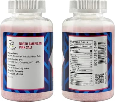 Soeos American Pink Salt, Fine Grain 16 Ounce, Pink Rock Salt, Salt for Grinder Refill, Perfect for Cooking & Seasoning - Image 2