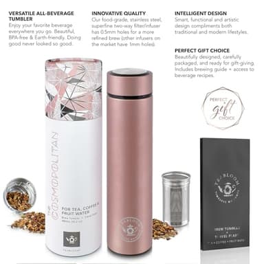 Teabloom - The ORIGINAL All-Brew Travel Tumbler & Thermos | OPRAH’s Favorite | 16oz/480ml Stainless Steel Insulated Water Bottle/Tea Flask/Cold Brew Coffee Mug - Image 5