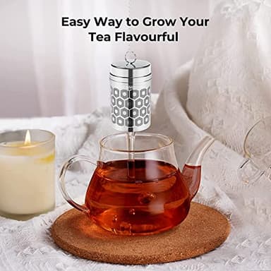 2 Pack Reinmoson Tea Strainers for Loose Tea, Extra Fine Mesh Tea Infuser, 304 Stainless Steel & Updated Slim Threaded Lid, Loose Leaf Tea Steeper for Black Tea, Rooibos, etc - Image 8