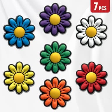 Flowers Sunflower Daisy Shoe Charms Fit for Croc Clog Sandals Decoration, Plants Shoe Charms for Party Favor (B) - Image 4