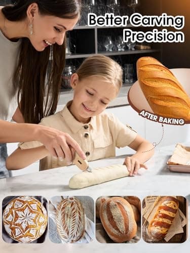 CLUEAPOP Extractable & Magnetic Bread Lame Dough Scoring Tool - Professional Sourdough Scoring Tool - Sourdough Bread Baking & Bread Scoring Tool - Scoring Patterns Booklet & 5 Razor Blades - Image 2