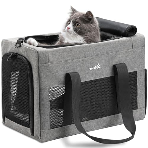 Airline Approved Cat Carrier, Pet Carrier Soft-Sided, Portable Dog Carrier with Stable Structure, TSA Approved Pet Carrier for Pets Less Than 12lbs, Cat Carrier Bag Suitable for Travel, Gray - Image 1