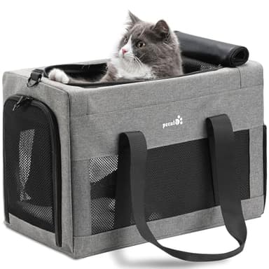 Airline Approved Cat Carrier, Pet Carrier Soft-Sided, Portable Dog Carrier with Stable Structure, TSA Approved Pet Carrier for Pets Less Than 12lbs, Cat Carrier Bag Suitable for Travel, Gray - Image 1