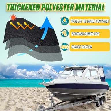 Boat Trailer Bunk Carpet 19.5ft*13.7in Marine Trailer Bunk Padding black for Boat Trailers, Boat Bunk Carpet, Boat Lift Bunk Carpeting (13.7in) - Image 3