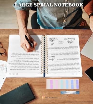 Spiral Notebook Journal, 360 Pages College Ruled Notebooks, Lined Thick Journals for Women Men,B5 Big Spiral Notebooks with 100GSM Paper, Spiral Bound Journal for Writing Work School Blue 7.6"×10" - Image 5