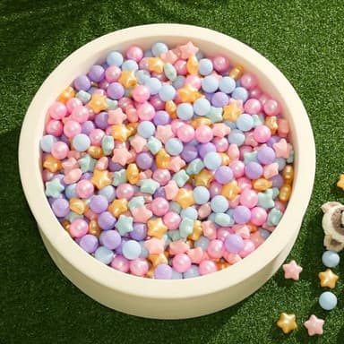 TRENDPLAY Star Ball Pit Balls 200 for Toddlers - Purple Ball Pit Ball Shapes for Boys Girls Fun, Birthday Party, Christmas Decoration, Pearl Mermaid Colors - Image 9