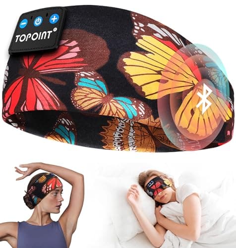 TOPOINT Sleep Headphones Headband Bluetooth 5.4, Sports Headband Earphones Sleeping Bluetooth Wireless with USB C for Women Men Sports Gifts Workout Jogging Yoga Insomnia Air Travel Meditation - Image 1