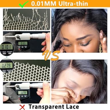 BEEOS 13x6 HD Lace Frontal Only, 0.10mm Ultra-thin Invisible Film Lace Straight Virgin Human Hair Frontal Pre Plucked Natural Hairline 20 Inch - Image 8