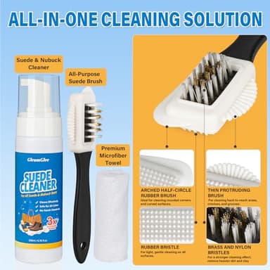 Suede Cleaner Kit – 6.76 Oz Suede & Nubuck Shoe Cleaner with Brush & Towel – Cleans & Restores Shoes, Boots, Jackets, Bags, Purses & More - Image 6