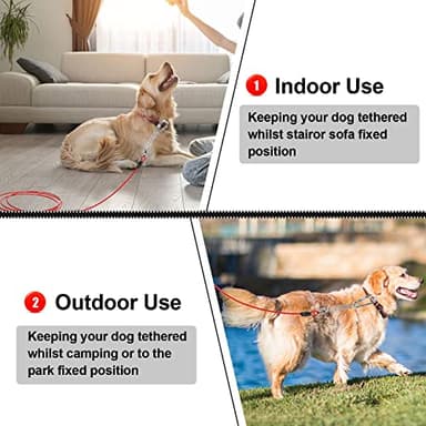 Jenico Dog Tie Out Cable, 10-150FT Runner Cable with Swivel Hook and Shock Spring, Outdoor Dog Leash Tether for Small to Medium Pets Up to 500 LBS - Image 6