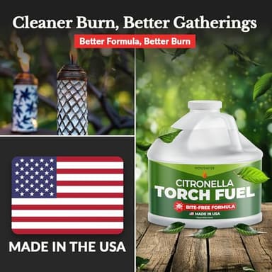 Houswise Torch Fuel (1 Gallon) - Citronella Oil for Torches for Outside, Lantern Liquid Paraffin Lamp Oil Fuel, Scented Lamp Outside Citronella Torches Outdoor Paraffin - Image 4