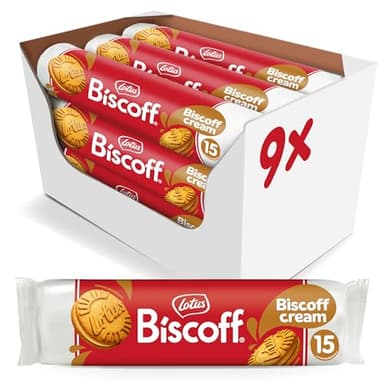 Lotus Biscoff Sandwich Cookies, Biscoff Cream, 15 Cookies per pack, 5.29 Ounce (Pack of 9) - Image 1