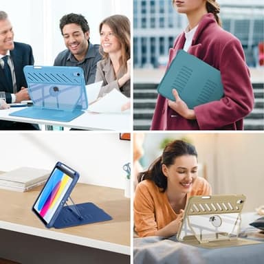 MoKo Case for iPad (A16) 11th Generation 11-inch 2025/iPad 10th Generation 10.9-inch 2022 with Pencil Holder, [10 Strong Magnetic Viewing Angle] Fully-Body Rugged Heavy Duty Protective Case, Navy Blue - Image 9