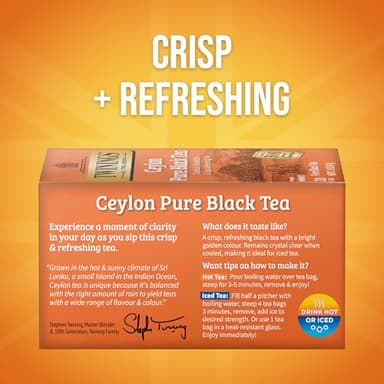 Twinings Ceylon Pure Black Tea Individually Wrapped Bags, 20 Count (Pack of 6), formerly Ceylon Orange Pekoe, Crisp, Refreshing, Caffeinated, Enjoy Hot or Iced, 120 Teabags - Image 2
