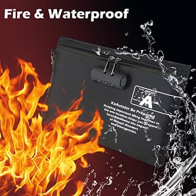 Fireproof Money Bag with Lock KaAutoler Fireproof and Waterproof Cash Bag with Zipper Closure Fireproof Safe Box Money Pouch Locking Accessories Pouch for Cash (11"*7.5") - Image 2