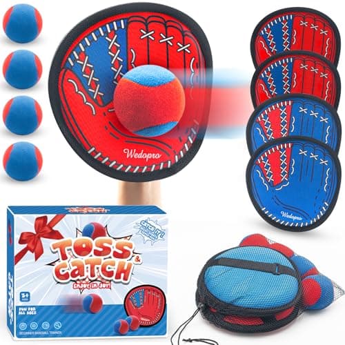 Toss and Catch Ball Game, Kids Toddler Baseball Glove & Catch Ball Toys, Kids Outdoor Games for Family, Toys for Beach Pool Yard Outside, Birthday Gift for Ages 3 4 5 6 7 8-12 Year Old Boys Girls - Image 1