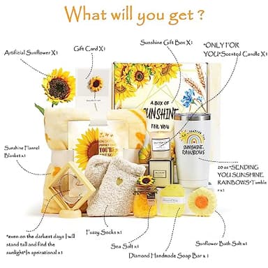 Gifts for Women, Sending Sunflower Gifts for Mom, 10 Pcs Spa Gifts for Women, Birthday Gift Sets, Gifts for her, Unique Holiday Gift Basket for Mom, Women, Girlfriend, Coworkers, Teacher, Nurse, Wife - Image 7