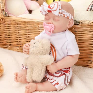 Jirachi Lifelike Reborn Baby Dolls, 18-Inch Adorable Real Life Full Body Vinyl Sleeping Baby Girl, Cute Realiatic Reborn Baby with Feeding Kits - Image 1