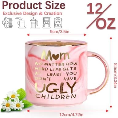 Christmas Gifts for Mom: 12oz Coffee Mug for Mother from Daughter Son Unique Christmas Stocking Stuffers for Mama Wife from Husband Funny Birthday Valentines Mothers Day Gifts for Mom Stepmother Women - Image 6