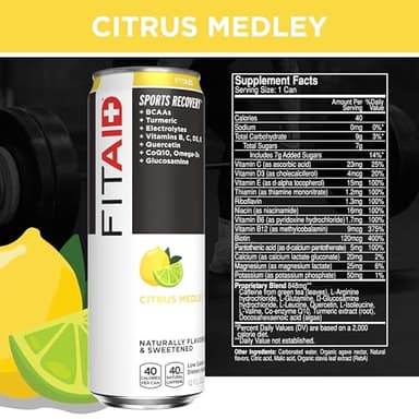 FITAID Recovery Blend, Variety Pack, BCAAs, Glucosamine, Electrolytes, Omega-3s, Green Tea, 100% Clean, Paleo, Vegan & Gluten-Free, Naturally Sweetened & Flavored, 12-oz. cans (Pack of 12) - Image 2