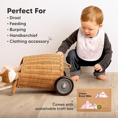 8-Pack Organic Baby Bibs for Boys, Girls - Soft Cotton Drooling and Teething Bibs for Baby Girl & Boy, Extra Absorbent, Easy To Clean & Put On for Toddler, Newborn, Infant 0-24 Months (Sweet Charm) - Image 7