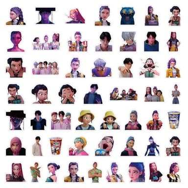 100Pcs Korean Idol Movie Stickers,Anime Style Waterproof Vinyl Stickers for Teenagers and Adults for Laptop Skateboard Phone Guitar Travel Case Bike Party Decor Colorful - Image 4