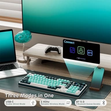 RK ROYAL KLUDGE S98 Mechanical Keyboard w/Smart Display & Knob, Top Mount 96% Wireless Mechanical Keyboard BT/2.4G/USB-C, Hot Swappable, Software Support, Creamy Sounding, 98 Keys - Image 2