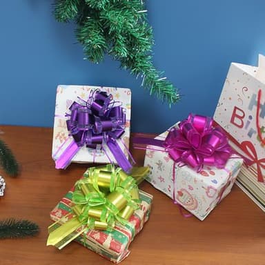 HQJAXJ 6 Pieces Large Pull Bows,Pull Bow for Gifts Wrapping Party Birthday Holiday Gift Boxes Bow Basket Packaging Bows for Valentine's Day Presents Flower Decorations (Fruit green) - Image 4