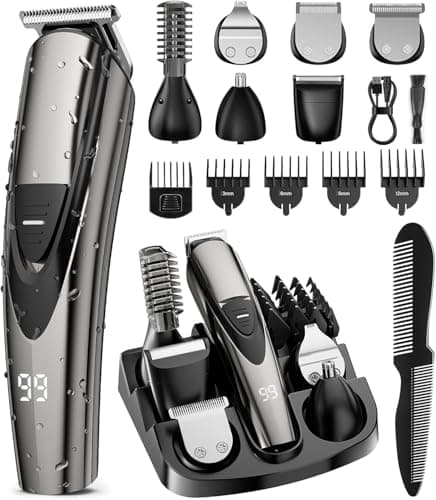 SHPAVVER Beard Trimmer for Men: Professional Barber Hair Clippers - 16-in-1 Cordless Grooming Kit - Waterproof Electric Razor with Turbo Speed & Precision Blades - Image 1